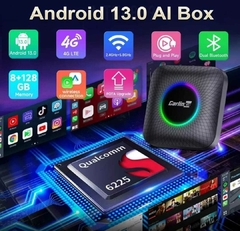 Streaming Box CARLINKIT PLUS QCM-6225 128GB / 8GB RAM - WIFI + 4G Android 13 p/ carros com carplay de fábrica 2017>