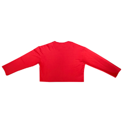 Blusa Cropped Moletinho vermelho "Vivo muito vivo" - comprar online