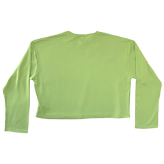 Blusa Cropped Moletinho verde "Vivo muito vivo" - comprar online