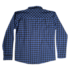 Camisa Cris manga longa flanela xadrez azul - comprar online