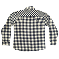 Camisa Cris manga longa sem gênero flanela xadrez off-white - comprar online