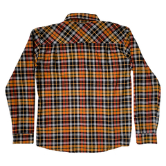 Camisa Cris manga longa flanela xadrez laranja na internet