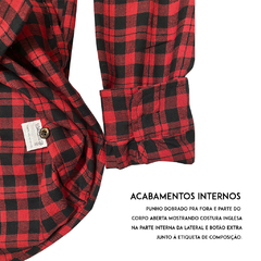 Camisa Cris manga longa flanela xadrez vermelho - comprar online