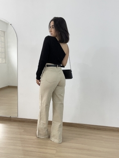 Wide Leg Jeans Caqui - comprar online