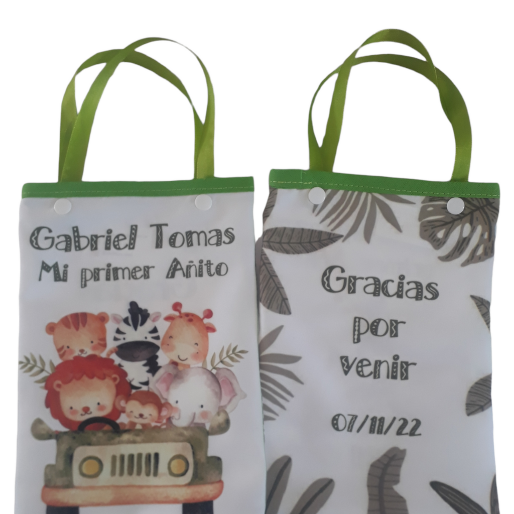 Bolsitas de tela con botones Rectangulares SAFARI BEBE