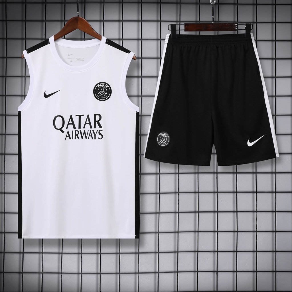 KIT TREINO REGATA PARIS SAINT GERMAIN PSG BRANCO 2 23 24 CONJUNTO SHORT REGATA