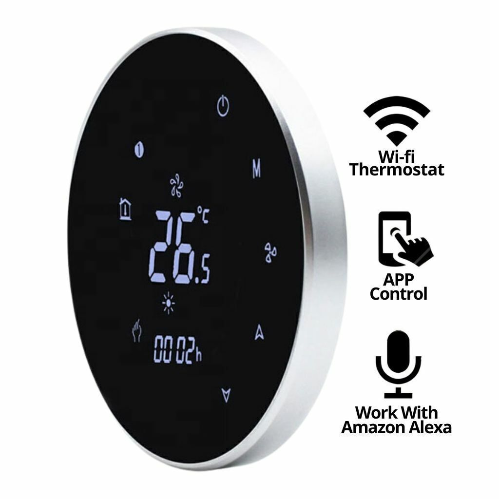 Termostato Black Redondo Inteligente Smart Digital com Wi Fi