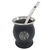 MATE RIVER PLATE ACERO NEGRO LOGO GRABADO LASER C/BOMBILLA ACERO INOX GRABADA