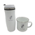 SET CAFE RIVER PLATE (modelo 3) COMPUESTO POR TAZA GRABADA Y MUG PARA VIAJE GRABADO