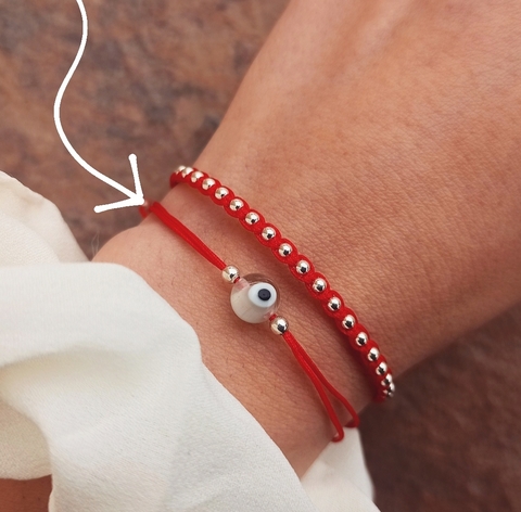 Pulsera Hilito PROTECTED red plata