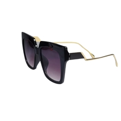 Óculos de sol Quadrado Preto haste metal Dourado Uv 400 LINZ - comprar online