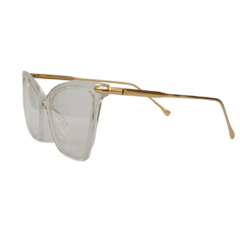 Óculos de grau Gatinho Cristal Transparente com Detalhes Dourados na internet