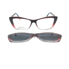 Óculos Clip-on Gatinho Azul e Rose com Detalhe de Sapato na Aste