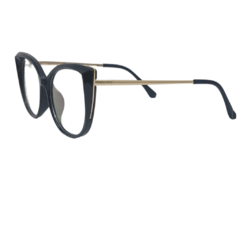 Óculos Gatinho Azul Marinho com Detalhes Dourados na internet