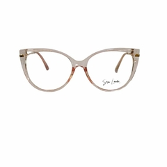 Óculos de grau Gatinho Cristal Transparente com Detalhes Dourados