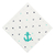 Off White Printed Napkin with Turquoise Rudder embroidery
