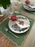 Light Pink Napkin with Burgundy and Green Foliage embroidery on internet