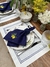 Rectangular Waterproof Placemat Off White with Navy - Pistacchio Home