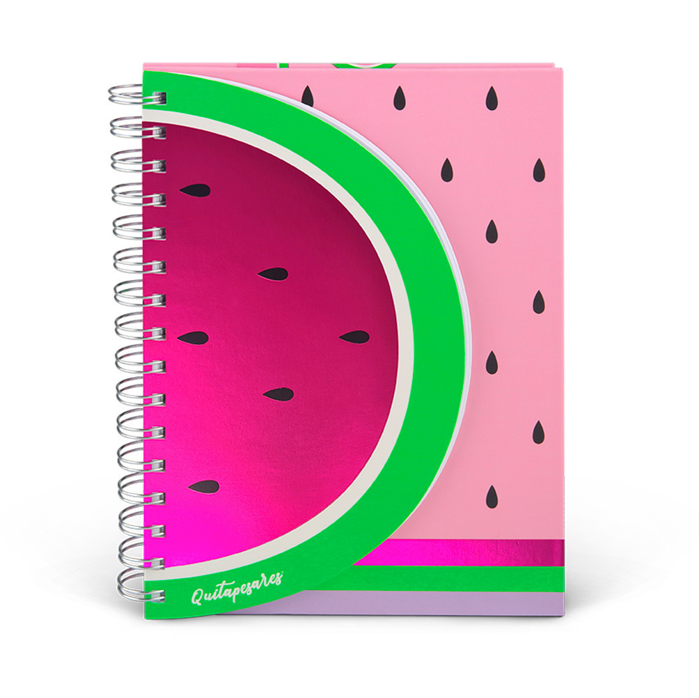 Juego de 3 cuadernos A5 rayados - rosa, verde