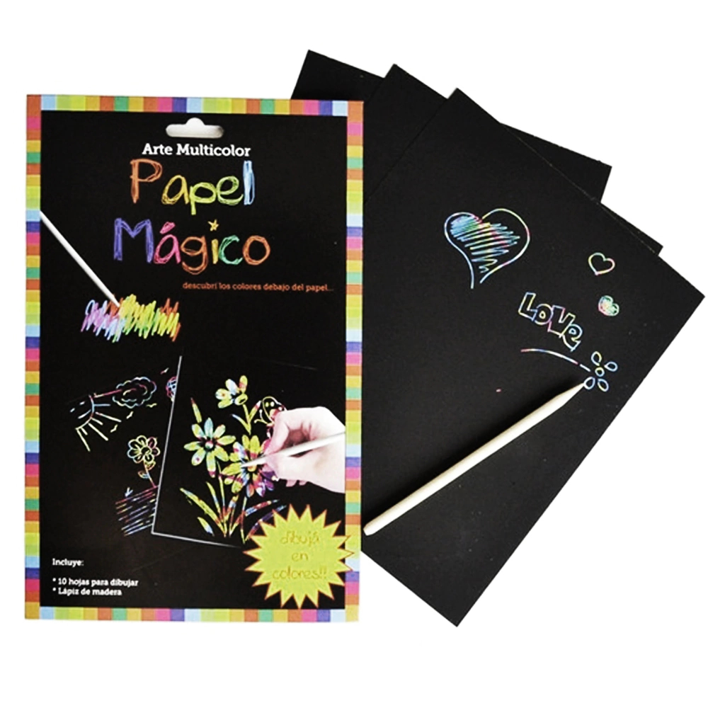 Papel mágico set 2 hojas y figuras Colours (65934) – Improstock