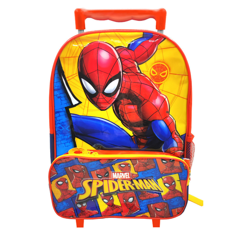 Mochila Escolar Con Carro Spiderman 16 Wabro 31234