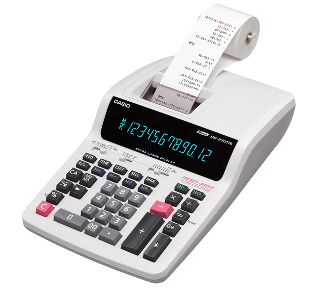 CALCULADORA IMPRESORA CASIO DR 270TM WE