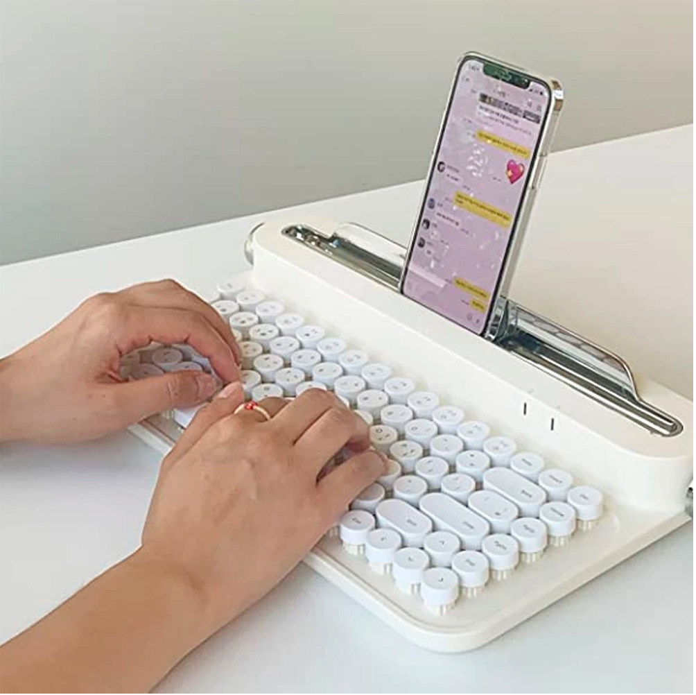 TECLADO INALAMBRICO VINTAGE IBI CRAFT WHITE