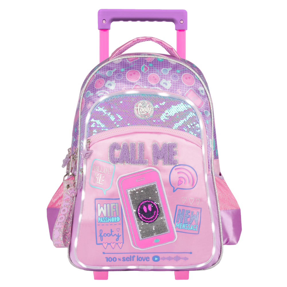 MOCHILA FOOTY CALL ME 18 CARRO CON LUZ 2 COLORES