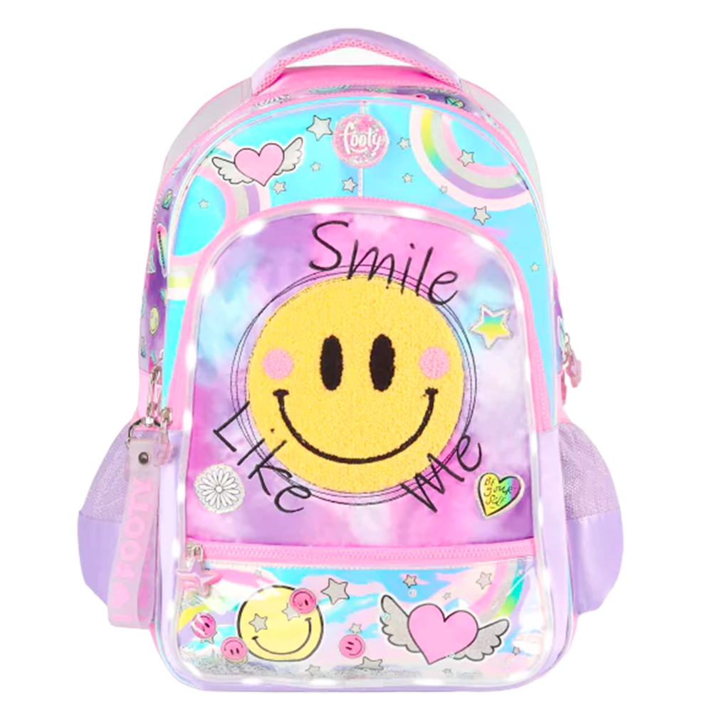 MOCHILA FOOTY SMILE 18 ESPALDA CON LUZ 2 COLORES
