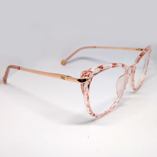 Óculos de Grau Feminino Gatinho Rosa Claro | Ótica Citrine