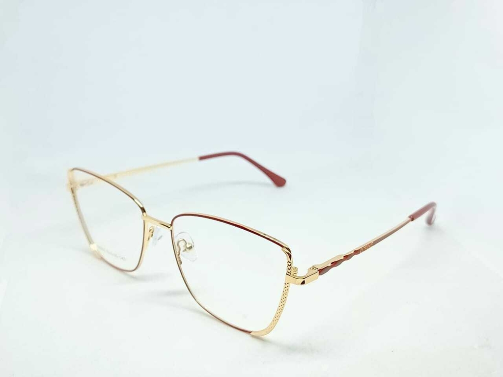 Óculos de Grau Elegance Vermelho Dourado Gatinho 59253
