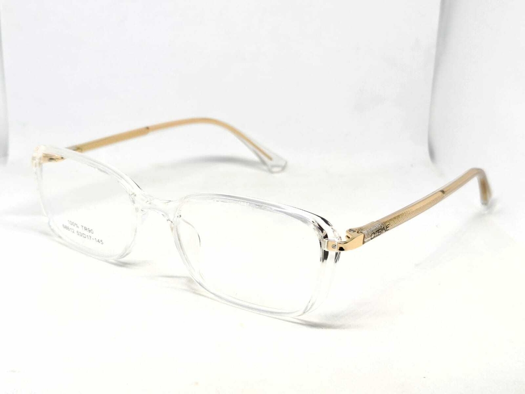 Óculos de Grau Transparente Cristal Retângulo Acetato 68612