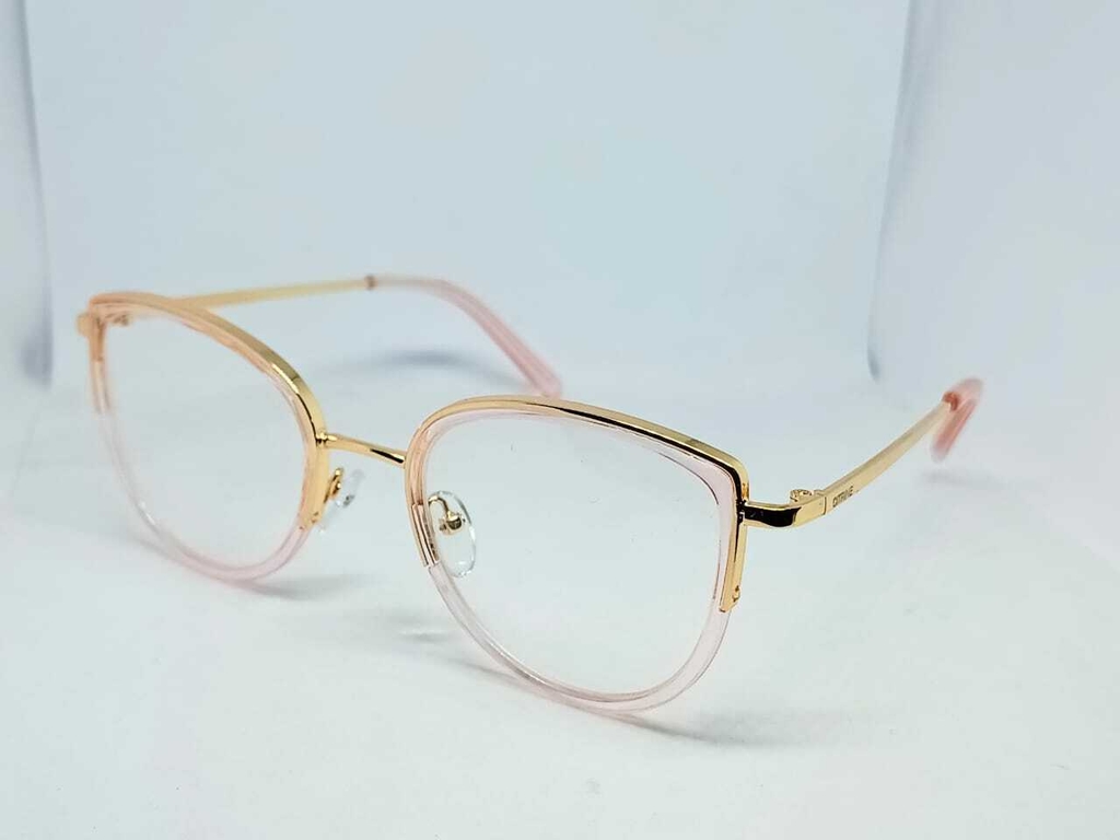 Óculos de Grau Acetato Rosa Transparente Dourado LQ5001