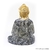 Escultura Decorativa Artesanal de Madeira Buda Mãos Juntas 30cm - loja online