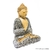 Escultura Decorativa Artesanal de Madeira Buda Okey 25cm - comprar online