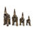 Família de Elefantes de Madeira Tromba Alta Marrom (THA26/42) - comprar online