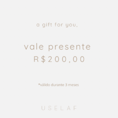 GIFT CARD R$200,00 - comprar online