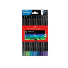 Lápices de colores Faber Castell Super Soft x 15 colores frios