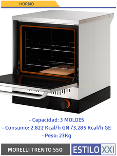 HORNO PIZZERO MORELLI TRENTO 550 CIEGO - tienda online