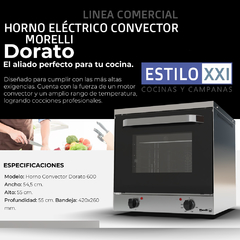 HORNO ELÉCTRICO CONVECTOR MORELLI DORATO - comprar online