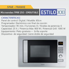 MICROONDAS FRANKE FMW 250 (De Empotrar) - ESTILO XXI - Cocinas y Campanas