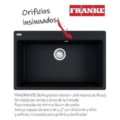 BACHA FRANKE FRAGRANITE CENTRO CNG 610/210-73 Onyx en internet
