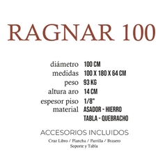 RAGNAR 100 - ASADOR FUEGOS JL en internet