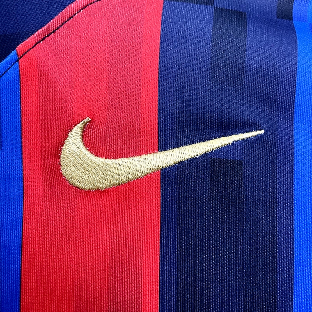 CAMISA NIKE BARCELONA I 22 23 TORCEDOR MASCULINA COM PATROCINIO