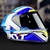 Capacete KYT TT Course Grand Prix Branco/Azul - loja online