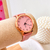 Reloj eco cuero flor rosa - cod:dq239151