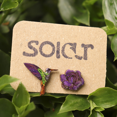 Topitos Colibrí + Flor violeta