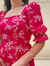 Vestido Rafaelle • Fundo Rosa detalhes branco - comprar online