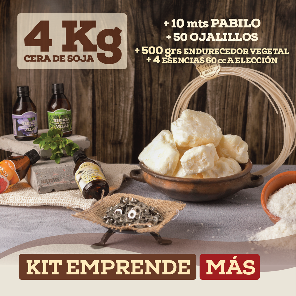 Kit Emprende MÁS - kit de 4 kilos para hacer velas de soja aromática