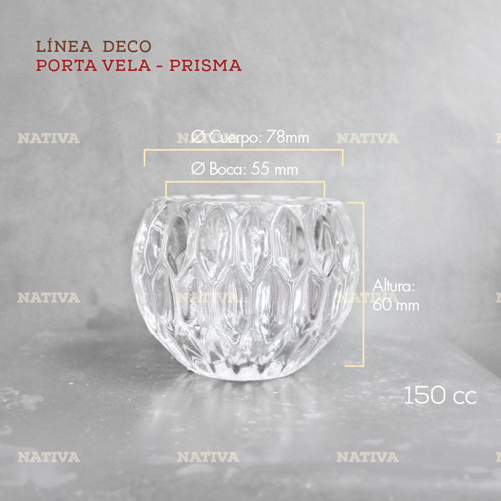Recipiente vintage de cristal para velas. Venta online